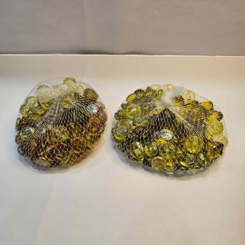 Yellow Faceted Glass Gems Vase Filler - 2 Bags